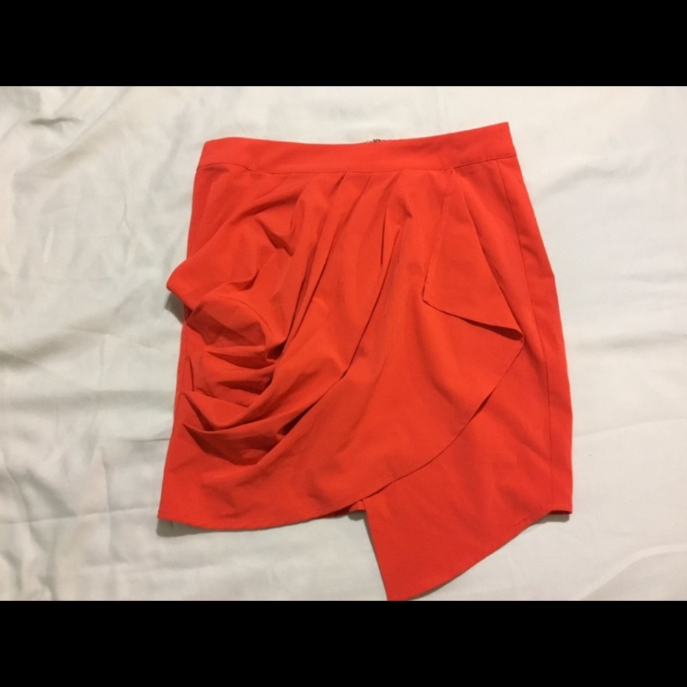 Red ruffle detail mini skirt Sz S